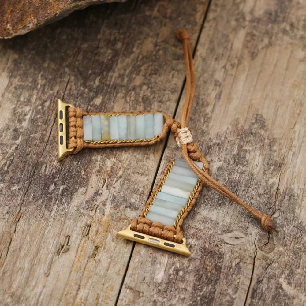 Bohemian Amazonite Smart Watch Band Strap for Apple Watch 8 7 6 5 / 38 40 41 mm
